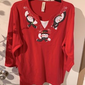 Decorated Originals snowman holiday shirt